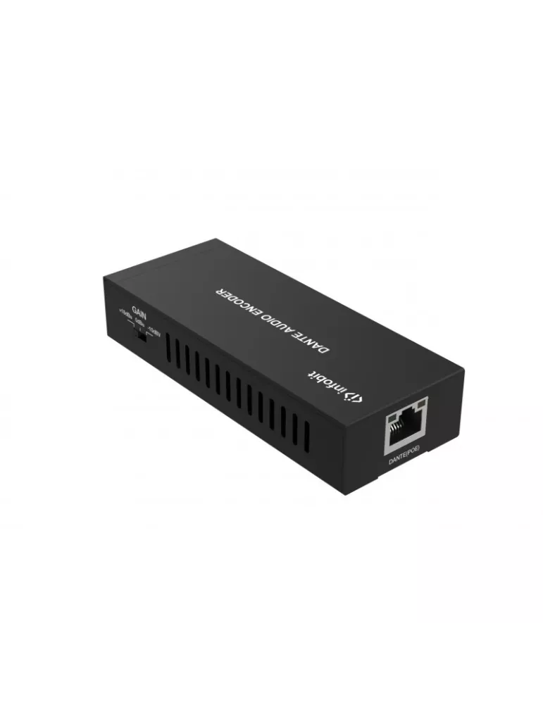 INFOBIT DPT22 Transmisor Encodificador de audio analógico DANTE - iTrans DP-T-22 con POE y puerto Phoenix INFOBIT INFDPT22 | M