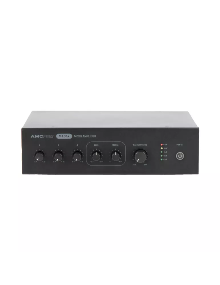 AMC MA30X Amplificateur mélangeur 30W   Noir sorties 100V et basses impédances (4Ω et 8Ω)