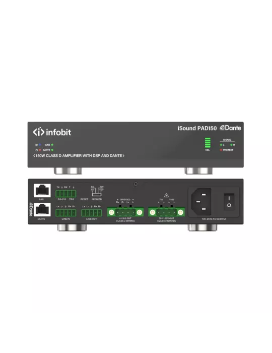 INFOBIT ISOUNDPAD150 Amplificateur de classe D 150 W Dante  iSound PAD150