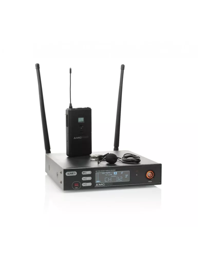 AMC iLive1LAVALIER True Diversity wireless tie microphone system with 32 selectable channels AMC AMCiLive1LAVALIER | MusicGood