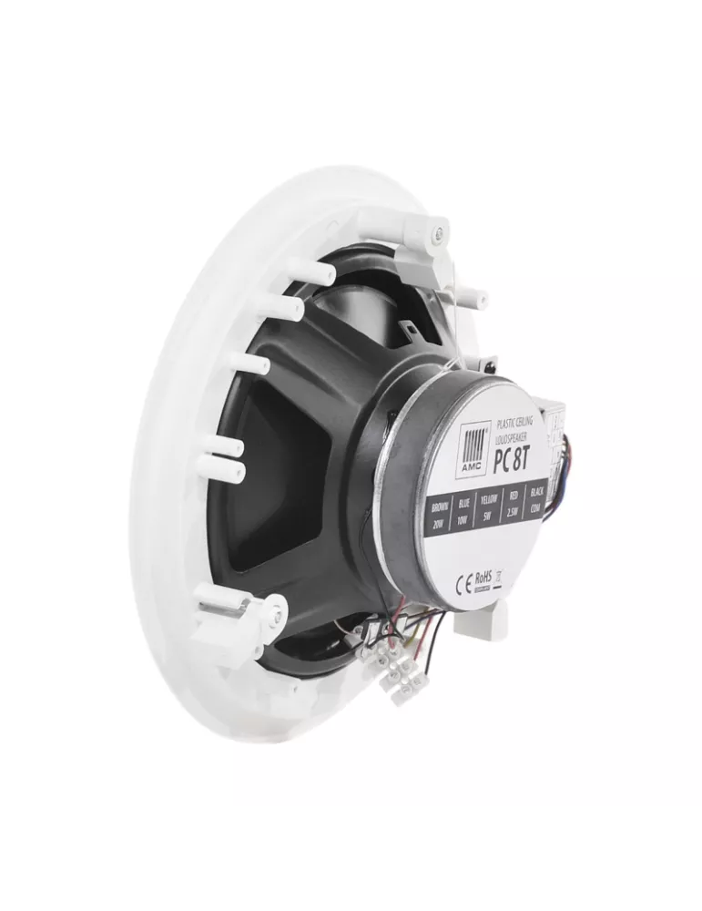AMC PC8T Flush-mount loudspeaker White 20W integrated 100v line transformer AMC AMCPC8T | MusicGoodDeal