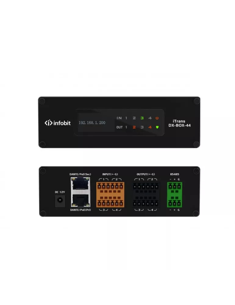 INFOBIT ITRANSDXBOX44 Procesador Audio Dante 4x4 Infobit iTrans DX-BOX-44 INFOBIT INFITRANSDXBOX44 | MusicGoodDeal