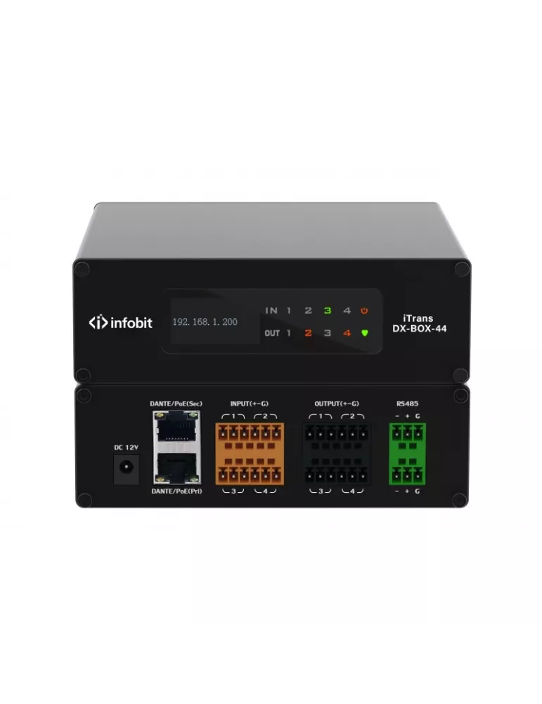 INFOBIT ITRANSDXBOX44 Procesador Audio Dante 4x4 Infobit iTrans DX-BOX-44 INFOBIT INFITRANSDXBOX44 | MusicGoodDeal