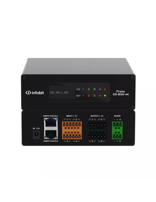 INFOBIT ITRANSDXBOX44 Dante 4x4 Audio-Prozessor Infobit iTrans DX-BOX-44 INFOBIT INFITRANSDXBOX44 | MusicGoodDeal
