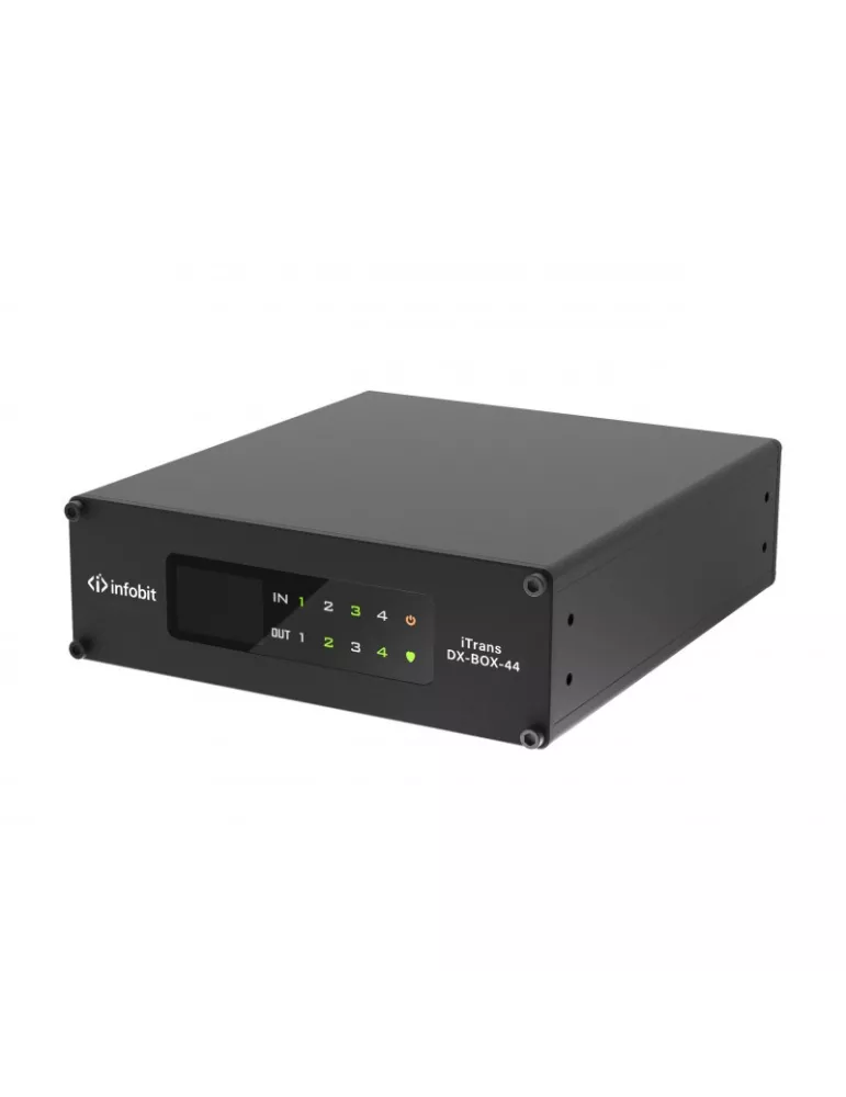 INFOBIT ITRANSDXBOX44 Procesador Audio Dante 4x4 Infobit iTrans DX-BOX-44 INFOBIT INFITRANSDXBOX44 | MusicGoodDeal
