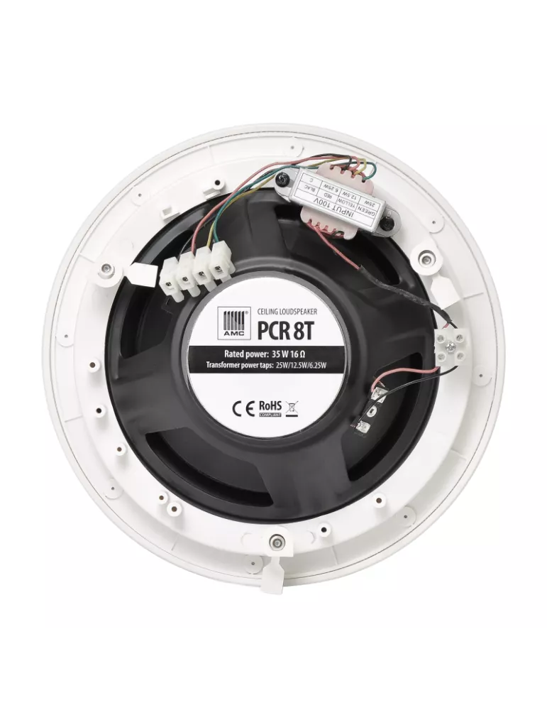AMC PCR8T Flush-mount loudspeaker White 35W integrated 100v line transformer AMC AMCPCR8T | MusicGoodDeal