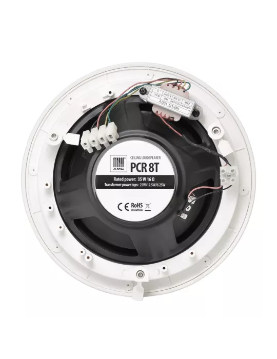 AMC PCR8T Haut-parleur à encastrer   Blanc 35W transformateur ligne 100v intégré