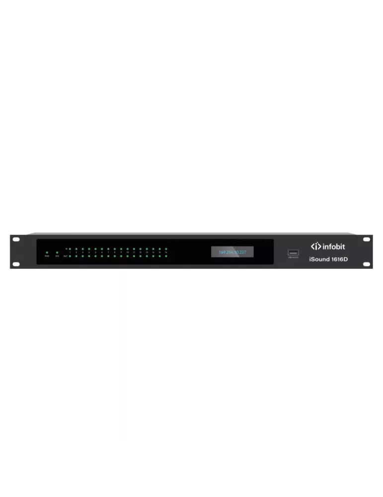 INFOBIT ISOUND1616D Processeur de Son Numérique DSP 16×16 avec Dante  iSound 1616D