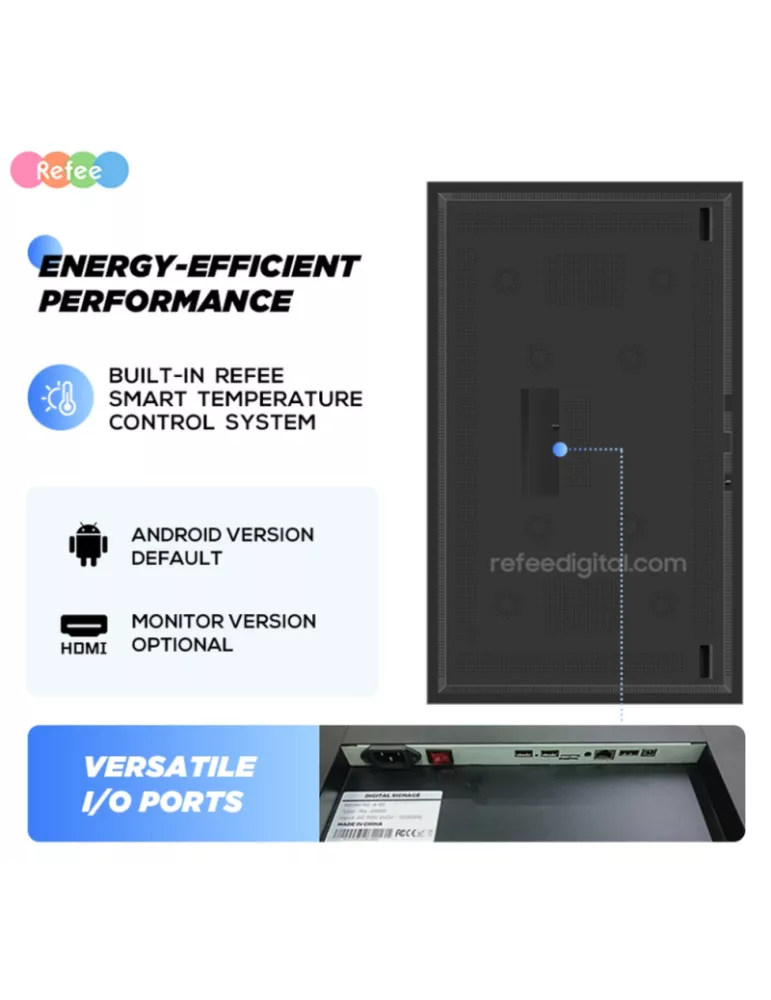 REFEE SW65HBA Ecran Vitrine 65"   UHD 3840x2160 3000 cd/m2