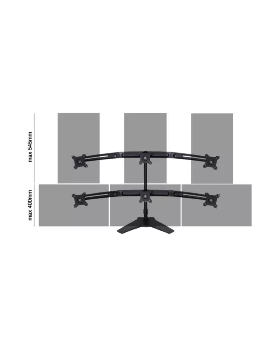 MULTIBRACKETS 5002 Soporte de mesa extensible Multibrackets VESA Kit de expansión de triple brazo para montaje en sobremesa -