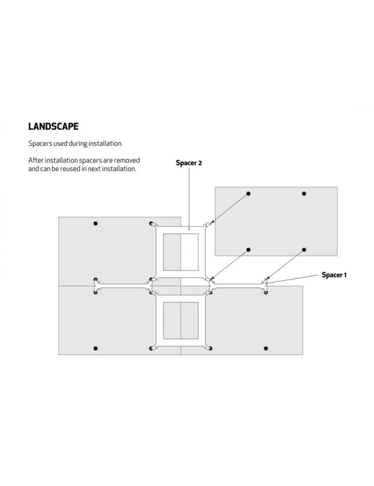 MULTIBRACKETS 1763 Kit espaciador para soporte de videowall Kit espaciador Multibrackets - Pantalla 46-65 MULTIBRACKETS MUL176