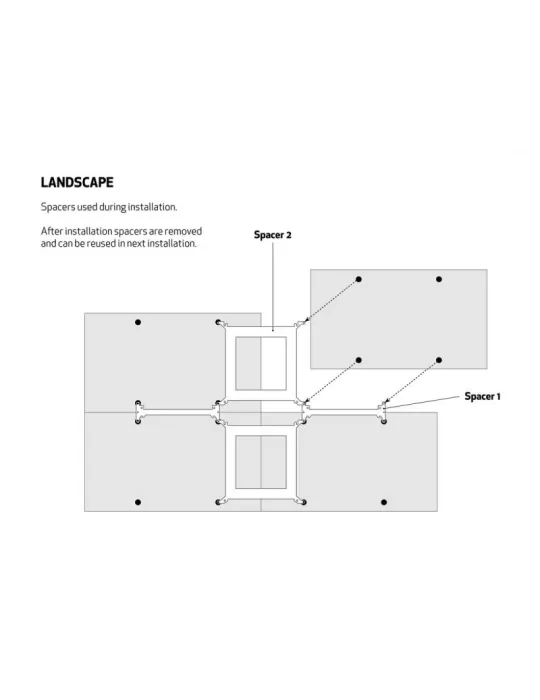 MULTIBRACKETS 1763 Kit d'entretoise pour support mur d'image Multibrackets Spacer Kit - écran 46-65"