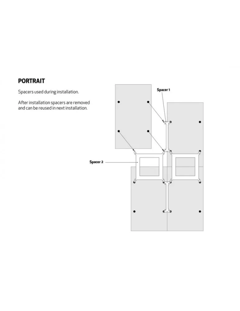MULTIBRACKETS 1763 Kit d'entretoise pour support mur d'image Multibrackets Spacer Kit - écran 46-65"