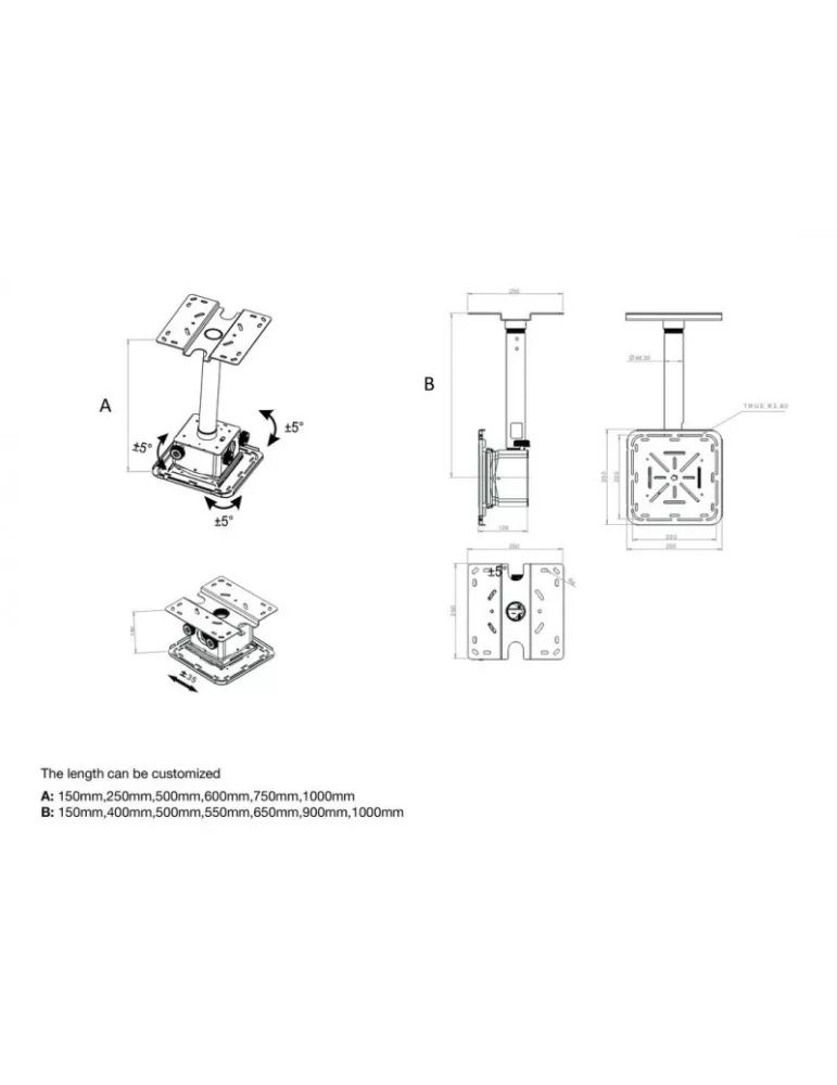 MULTIBRACKETS 0594 Ceiling mount for Videoprojector Multibrackets Pro HD 40kg White - Ref MULTIBRACKETS MUL0594 | MusicGoodDea