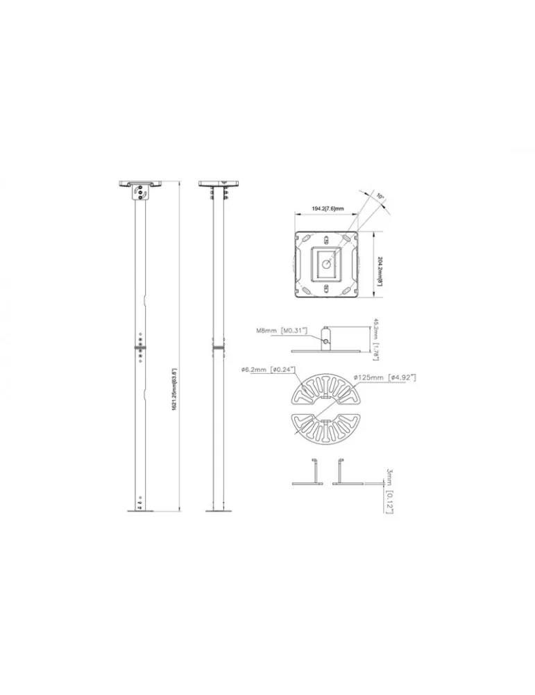 MULTIBRACKETS 6411 Support camera dôme noir Multibrackets CCTV Ceilingmount