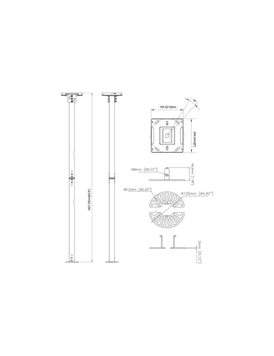 MULTIBRACKETS 6411 Support camera dôme noir Multibrackets CCTV Ceilingmount MULTIBRACKETS MUL6411 | MusicGoodDeal