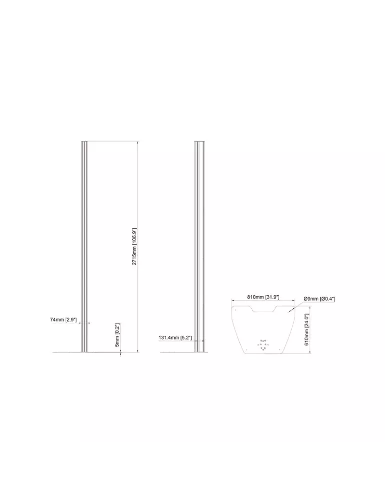 MULTIBRACKETS 2949 Soporte de suelo con columna de 270cm compatible con Multibrackets Pro-Series REF  MULTIBRACKETS MUL2949 |