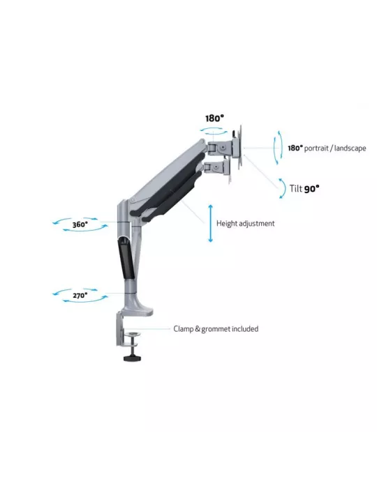 MULTIBRACKETS 3279 Support de table Multibrackets Deskmount Gas Spring Dual - 2 écrans de 15" - 30" VESA Max 100x100