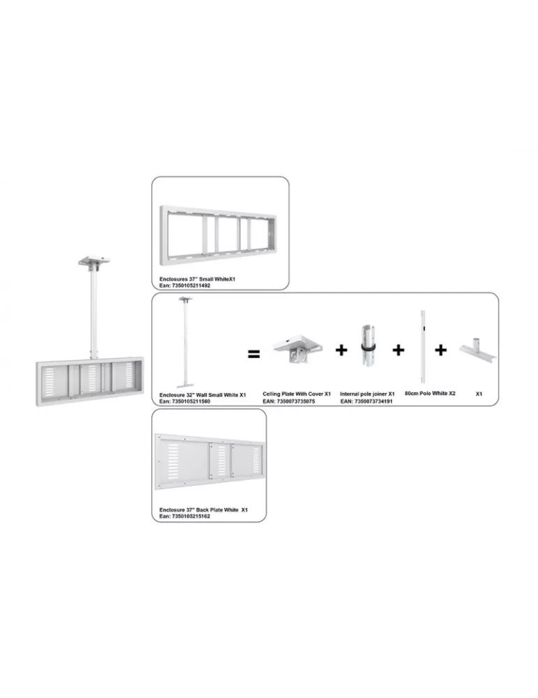 MULTIBRACKETS 5216 Support plafond avec caisson Multibrackets Enclosure 37  Ceiling Small Blanc - écran 37  VESA Max 600x400 M