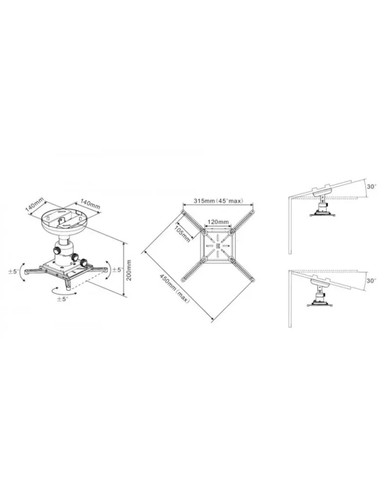 MULTIBRACKETS 0728 Support plafond Projector Ceiling mount Fine Tune REF  MULTIBRACKETS MUL0728 | MusicGoodDeal