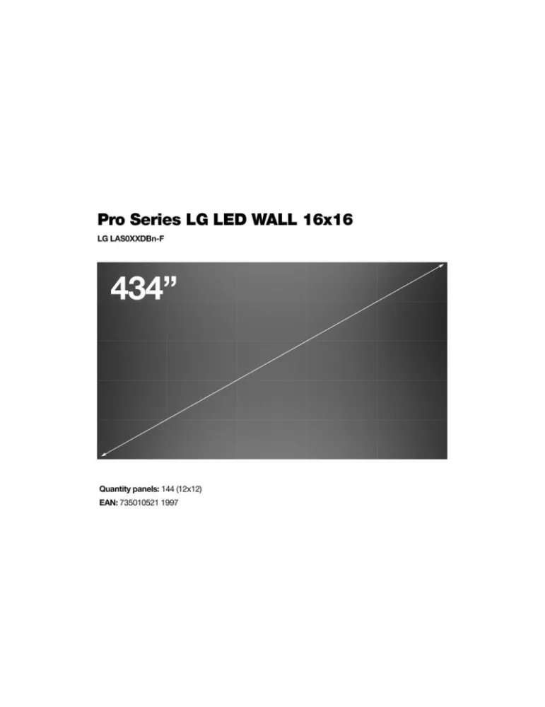 MULTIBRACKETS 1997 Support mur d'images Multibrackets LG LED WALL 16X16 LG LAS0XXDBn-F - écran 434"