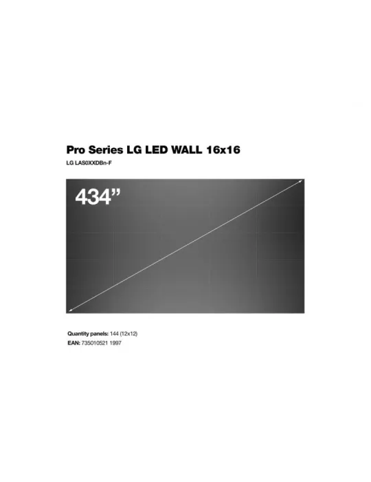 MULTIBRACKETS 1997 Support mur d'images Multibrackets LG LED WALL 16X16 LG LAS0XXDBn-F - écran 434"