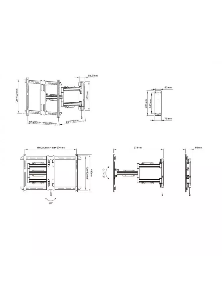 MULTIBRACKETS 6706 Soporte de pared inclinable Multibrackets Single Flexarm Exterior - pantalla 40 -70  VESA Max 600x400 MULTI