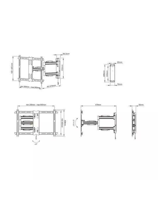 MULTIBRACKETS 6706 Neigbare Wandhalterung Multibrackets Single Flexarm Outdoor - Bildschirm 40 -70  VESA Max 600x400 MULTIBRAC
