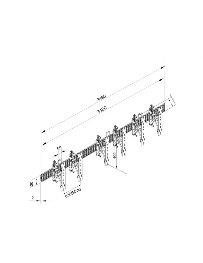 MULTIBRACKETS 4139 Wandhalterung Multibrackets Wallmount Pro MBW3U Push In Pop Out Black - 3 Bildschirme 40 -65  VESA Max 600x