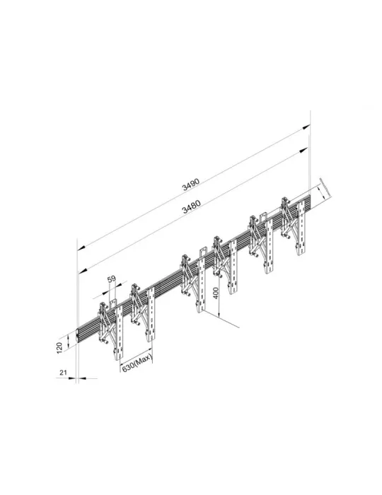 MULTIBRACKETS 4139 Wandhalterung Multibrackets Wallmount Pro MBW3U Push In Pop Out Black - 3 Bildschirme 40 -65  VESA Max 600x