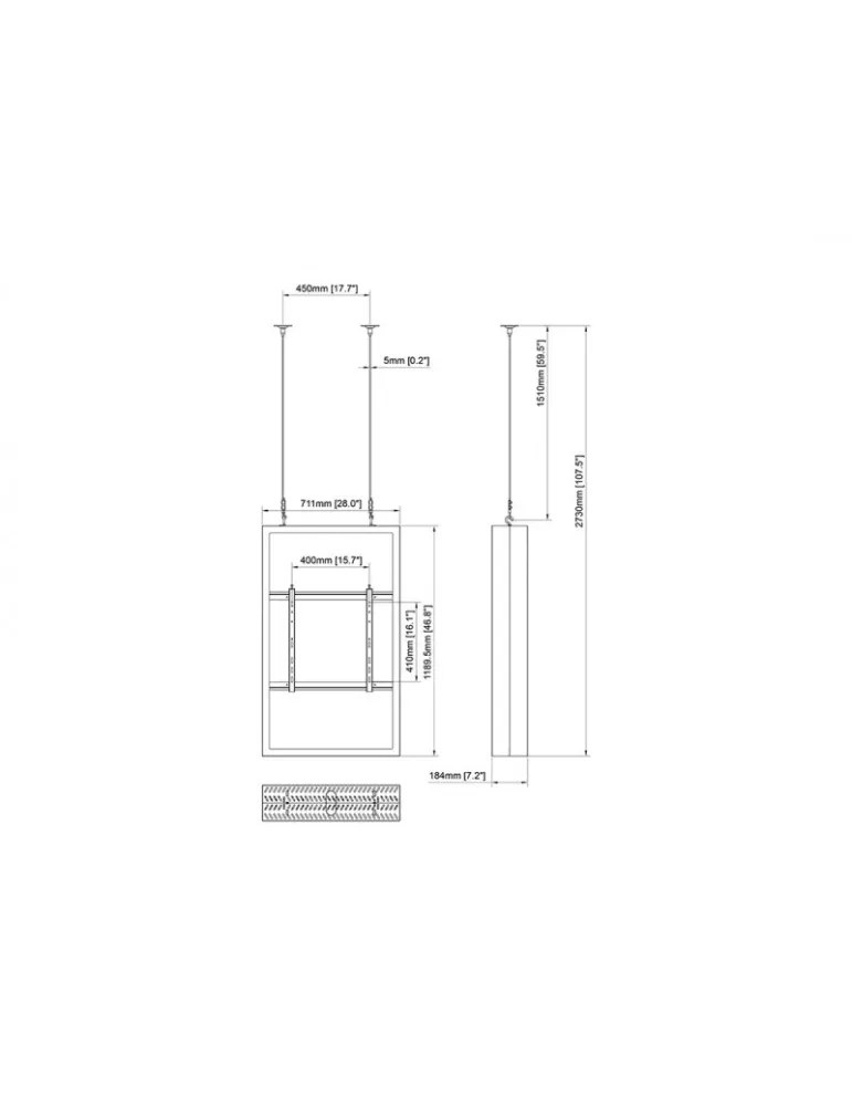 MULTIBRACKETS 1409 Cadre mural ecran 50'' Multibrackets Enclosure 50'' Wall Mediu Black - REF: