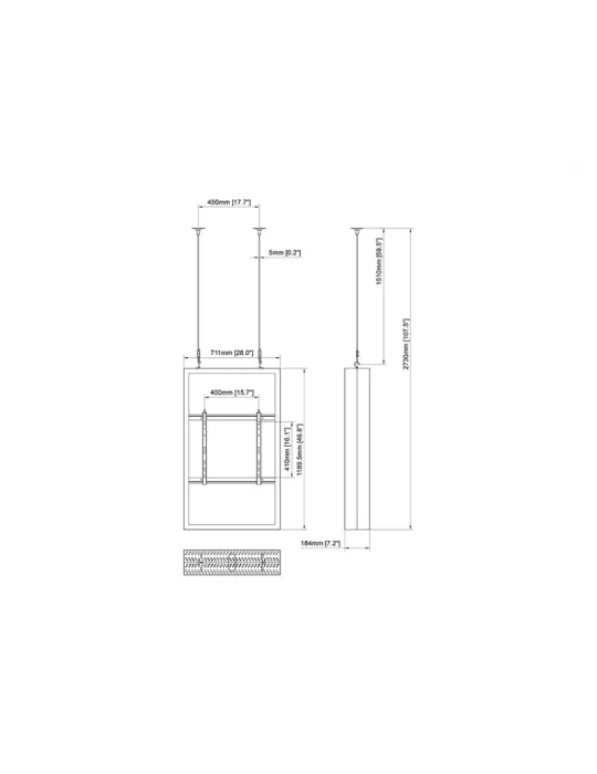 MULTIBRACKETS 1409 Cadre mural ecran 50'' Multibrackets Enclosure 50'' Wall Mediu Black - REF:
