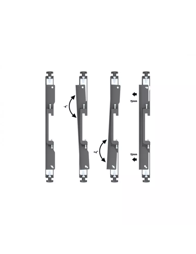 MULTIBRACKETS 0631 Multibrackets Wallmount Pro MBW1U Micro Adjustable Black - 2 screens 32 -75  VESA Max 600x400 MULTIBRACKETS