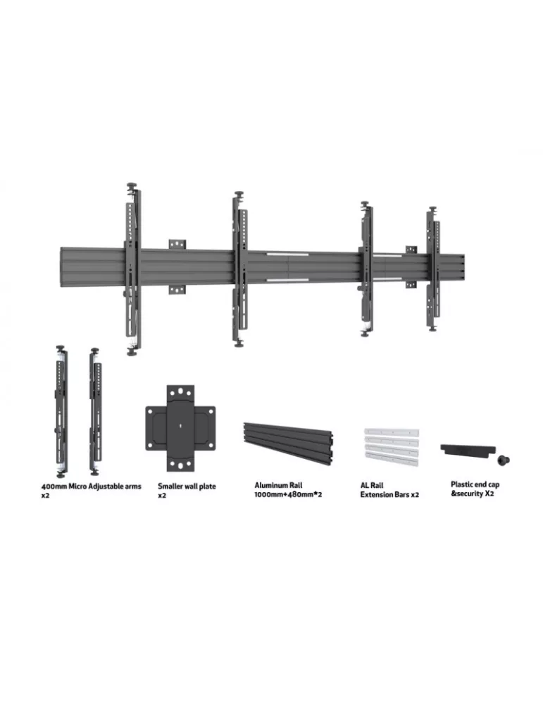 MULTIBRACKETS 0631 Multibrackets Wallmount Pro MBW1U Micro Ajustable Negro - 2 pantallas 32 -75  VESA Max 600x400 MULTIBRACKET