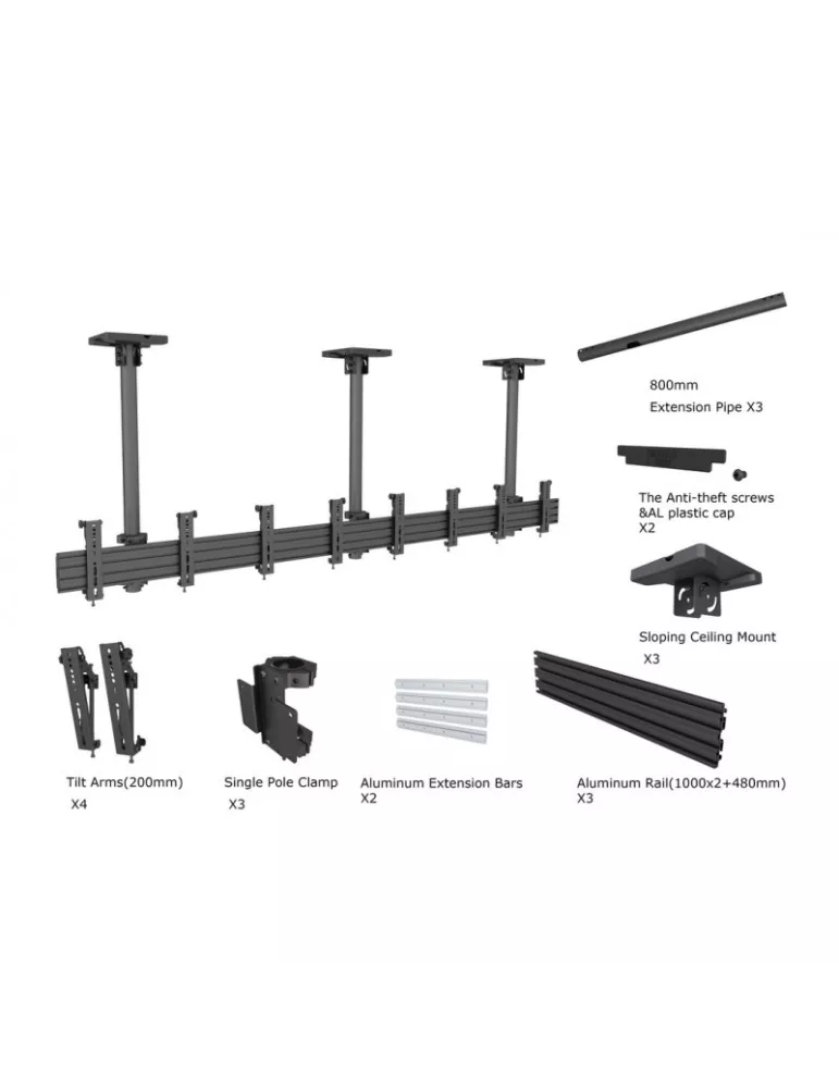 MULTIBRACKETS 5679 Multibrackets Menu Board Mount Pro MBC4X1U - 4 pantallas 30 -42  VESA Max 200x200 MULTIBRACKETS MUL5679 | M