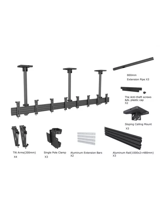 MULTIBRACKETS 5679 Multibrackets Menu Board Mount Pro MBC4X1U - 4 screens 30 -42  VESA Max 200x200 MULTIBRACKETS MUL5679 | Mus
