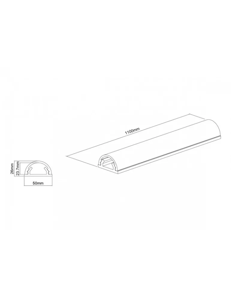 MULTIBRACKETS 1332 Multibrackets Cable Cover Grey - 50 mm x 11 m MULTIBRACKETS MUL1332 | MusicGoodDeal