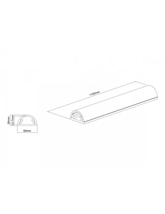 MULTIBRACKETS 1332 Cache-câble Multibrackets Cable Cover Gris - 50 mm x 11 m