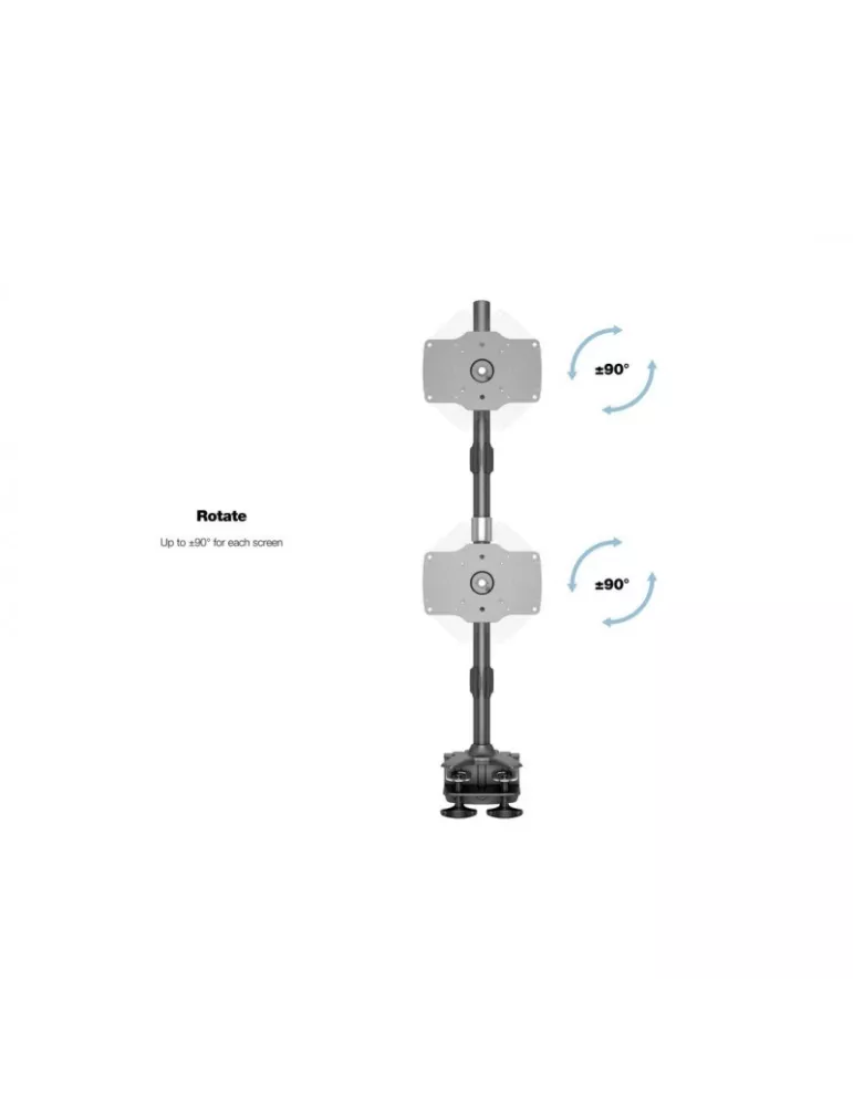 MULTIBRACKETS 2727 Support de table rotatif Multibrackets VESA Desktopmount Dual Vertical Desk Clamp - 2 écrans de 24" - 32" VE