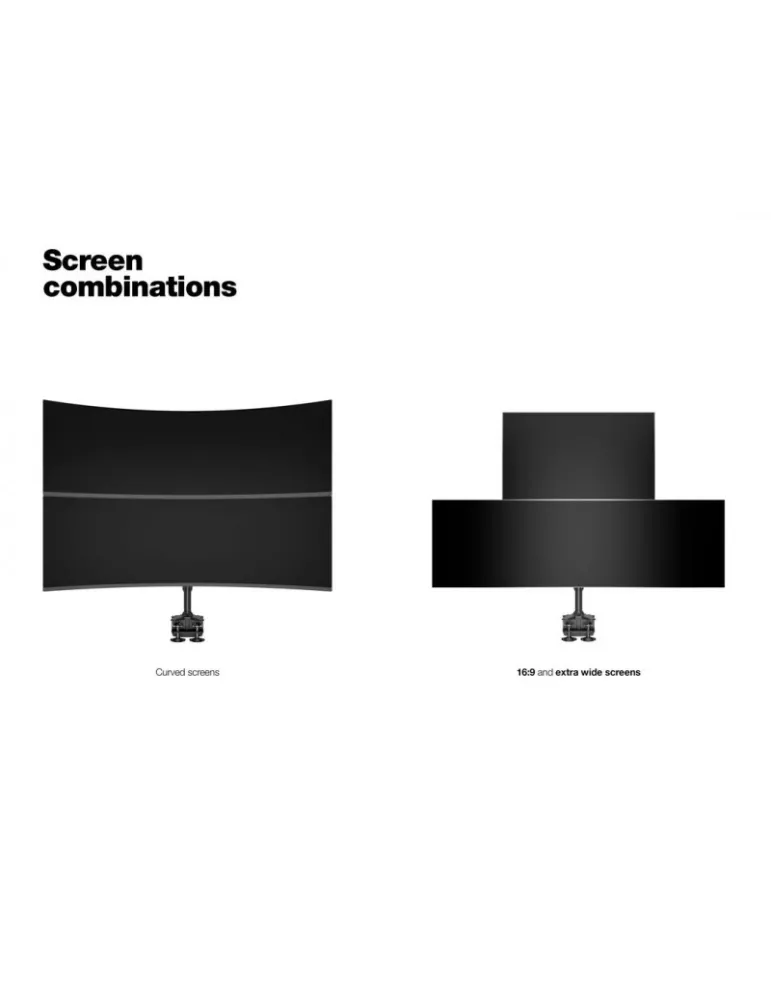 MULTIBRACKETS 2727 Multibrackets VESA Desktopmount Dual Vertical Desk Clamp - 2 screens 24  - 32  VESA Max 200x100 MULTIBRACKE