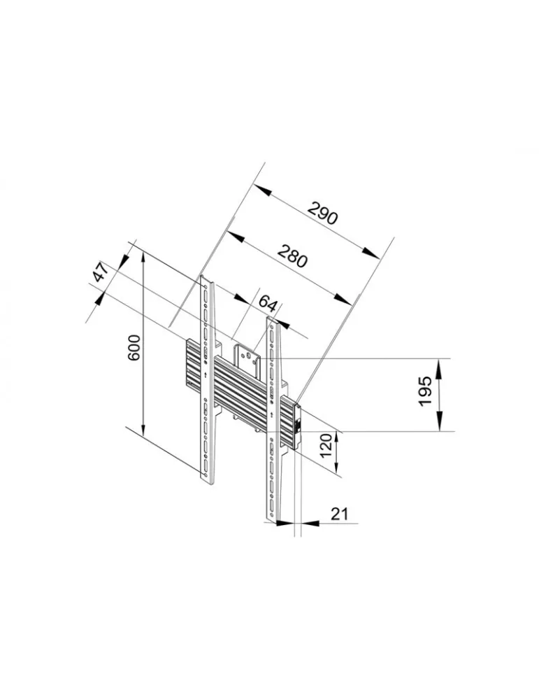 MULTIBRACKETS 4313 Multibrackets Wallmount Pro MBSTH1UP Soporte de pared retrato Negro Fijo para pantallas tipo Stretch 40 -10