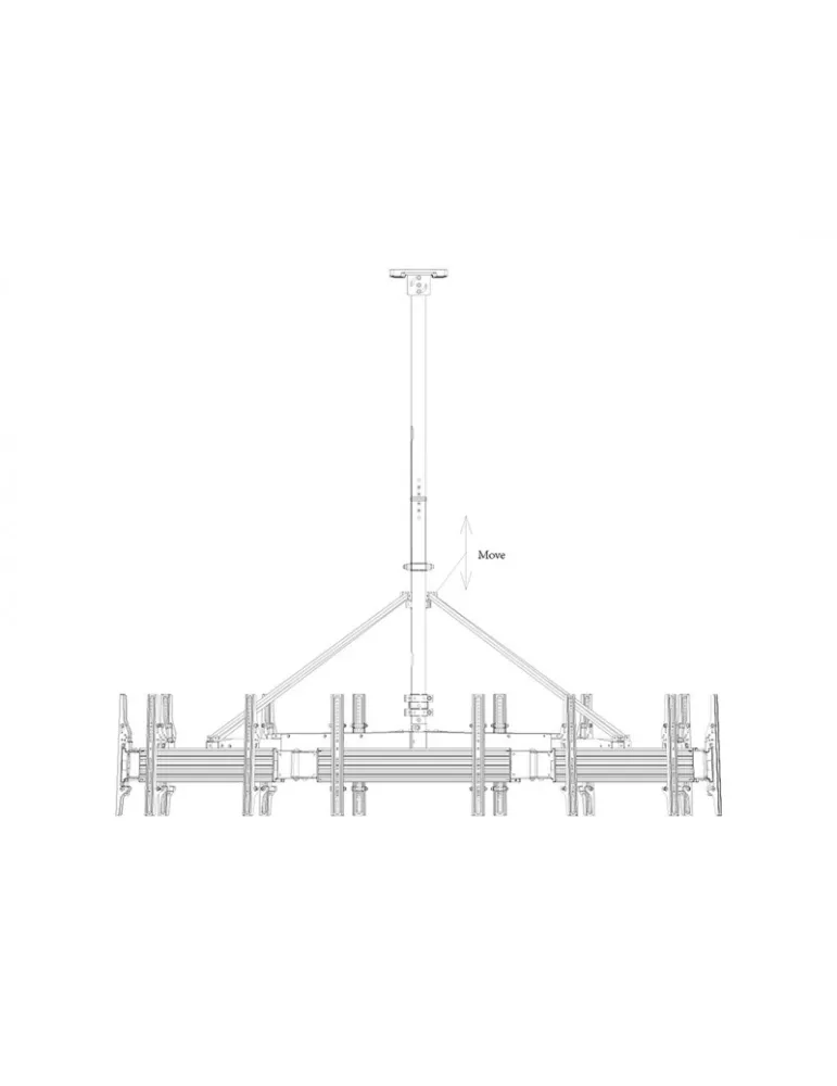 MULTIBRACKETS 6251 Support plafond Multibrackets Ceiling Mount Pro MBC8UHD - 8 screens 50 -75  VESA Max 600x400 MULTIBRACKETS