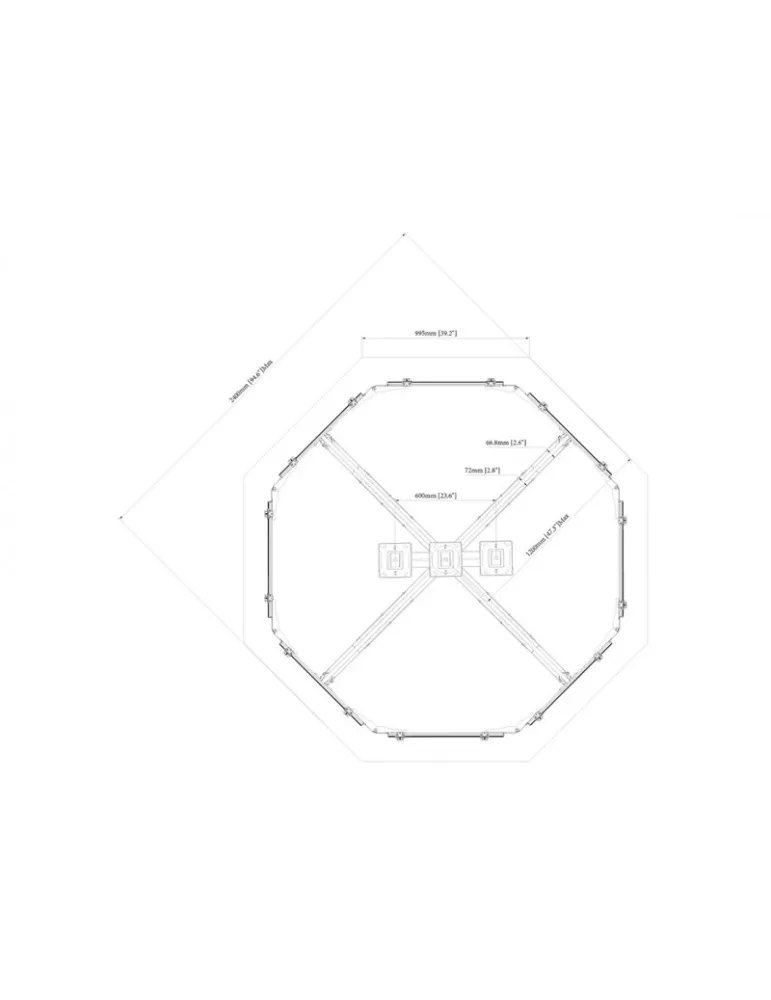 MULTIBRACKETS 6251 Support plafond Multibrackets Ceiling Mount Pro MBC8UHD - 8 écrans 50"-75" VESA Max 600x400
