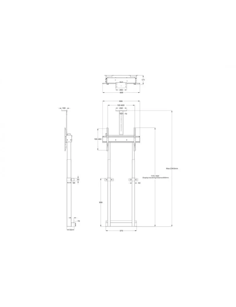 MULTIBRACKETS 5681 Motorisierte Wandhalterung Multibrackets Motorized Wallstand Weiß - 32 -90 -Bildschirm VESA Max 600x400 MUL