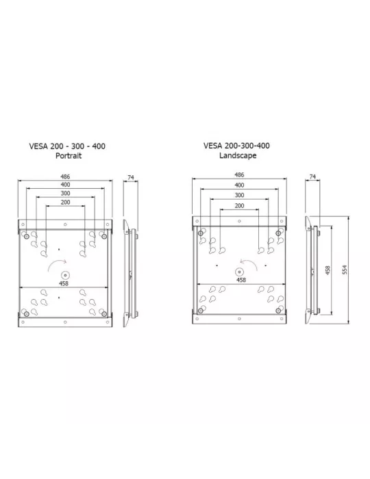 MULTIBRACKETS 7819 Drehbare Wandhalterung für VESA 200 300 400 Leinwand Größe 50  -95   Multibrackets Walmount Flip 200 300 40