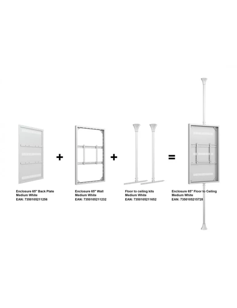 MULTIBRACKETS 5728 Support sol plafond avec caisson Multibrackets Enclosure 65" Floor to Ceiling Medium - écran 65" VESA Max 60