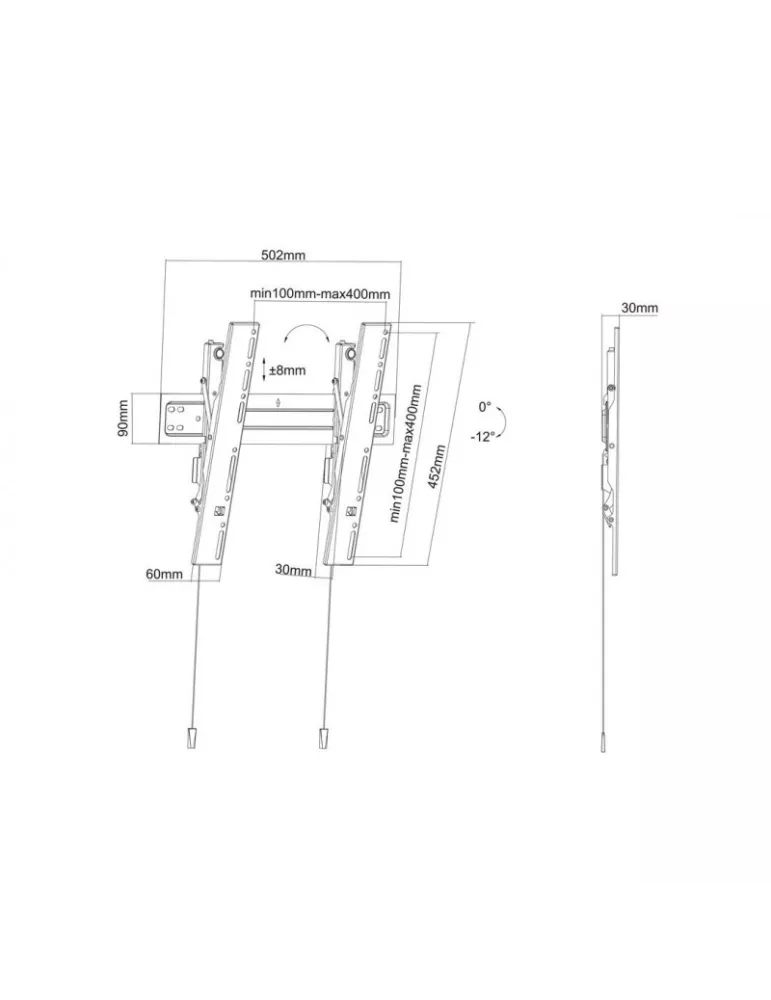 MULTIBRACKETS 5532 Tilting wall bracket Multibrackets Wallmount Super slim 400x400 Max MULTIBRACKETS MUL5532 | MusicGoodDeal