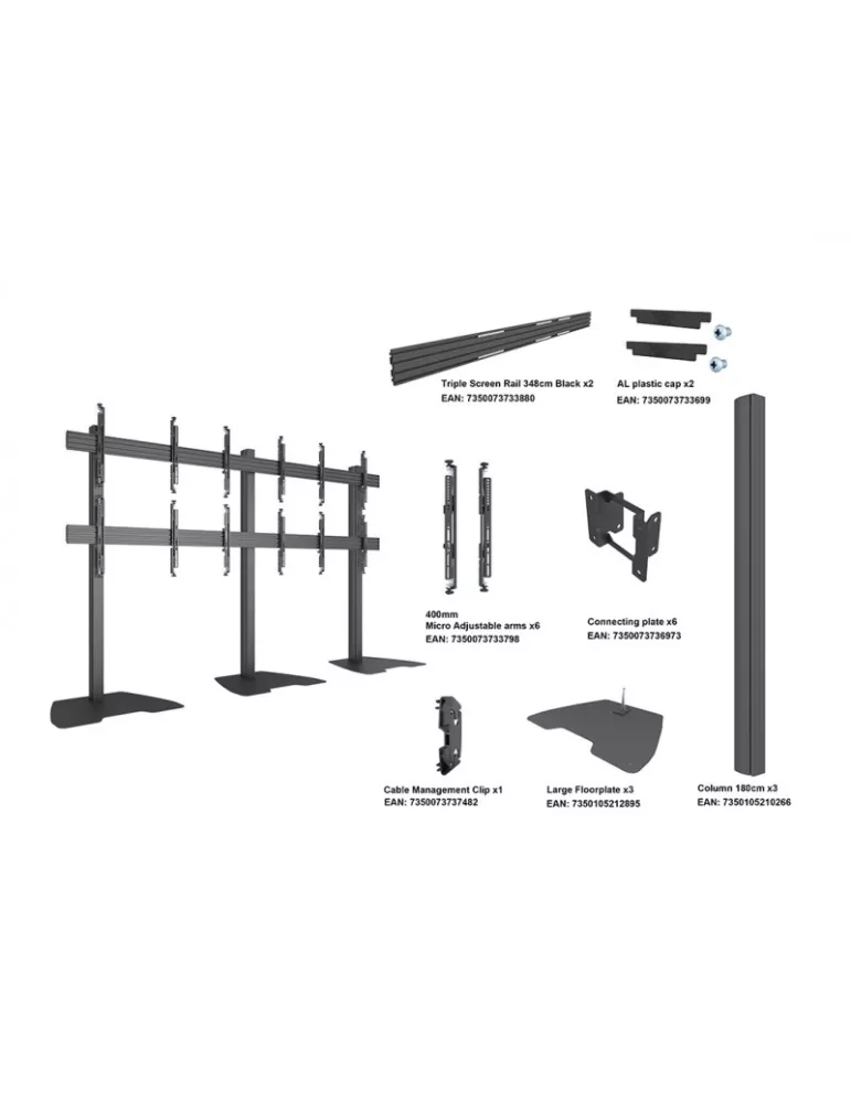 MULTIBRACKETS 3526 Multibrackets Floor Stand MBF3x2U M Pro Series - 6 screens 32  - 65  VESA Max 400x400 MULTIBRACKETS MUL3526