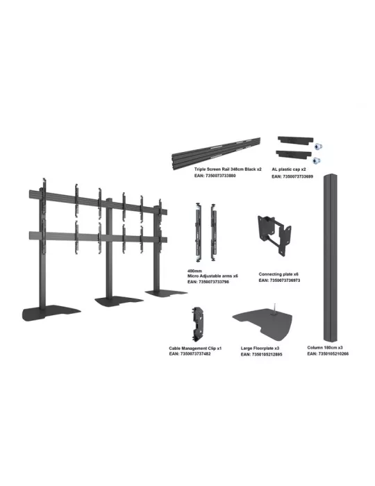 MULTIBRACKETS 3526 Support sol Multibrackets MBF3x2U Série M Pro - 6 écrans 32" - 65" VESA Max 400x400