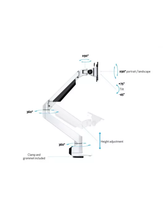 MULTIBRACKETS 5617 Articulating table support Multibrackets VESA Gas Lift Arm Single HD - 15  - 32  screen VESA Max 100x100 MU